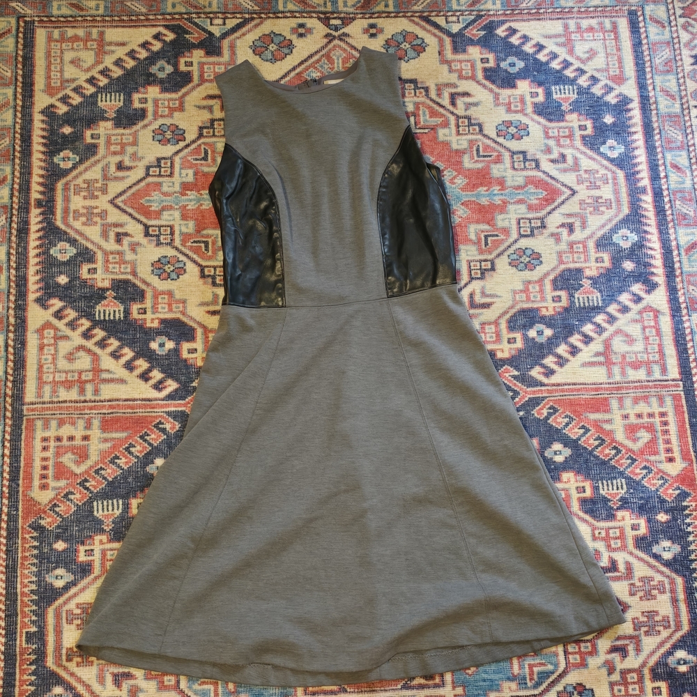 Banana Republic Gray Mini Dress with Black Panels